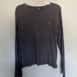 Dark gray long sleeve RL Polo top